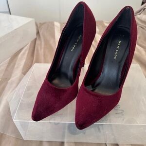 New Look Burgundy Velvet Heels